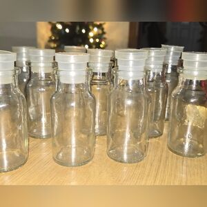 Antique Vintage Clear Glass Apothecary Jars with Stoppers Spice Jars Set Of 12